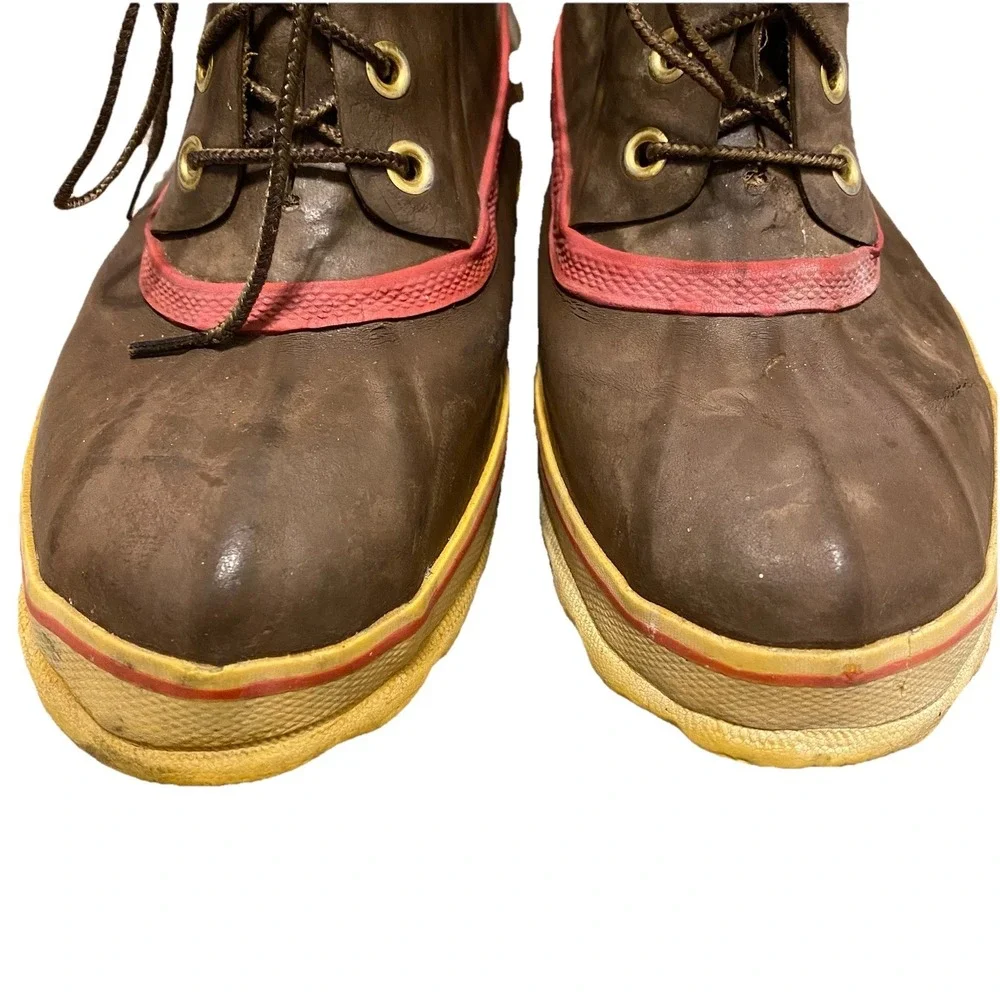 Vintage 90s Steel Shank Duck Boots Men Size 10 Wool Lined Waterproof Snow Racer